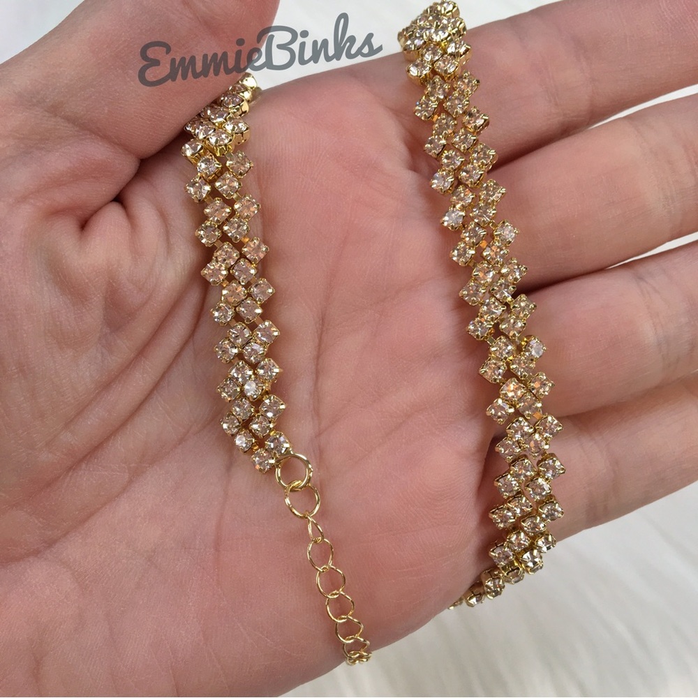 New Luxe Rhinestone Choker Necklace ~ Short Crystal Necklace - Picture 7 of 14